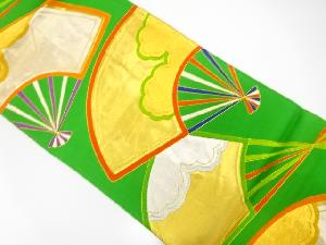 アンティーク　扇に雲模様織出し袋帯（材料）